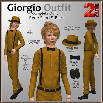 Second Life Marketplace - Giorgio Outfit [2cute] Reno Sand and Black